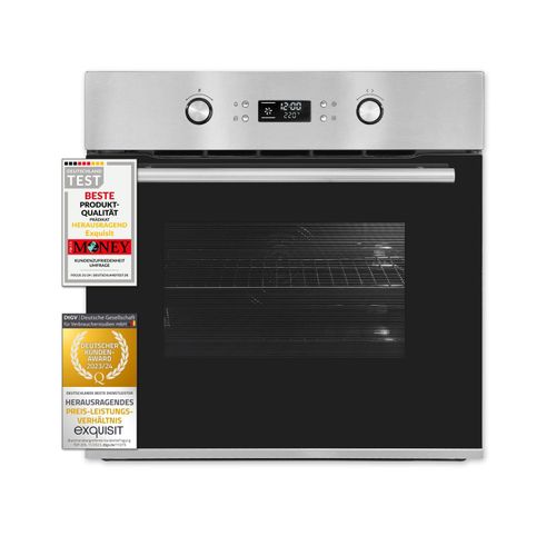 Exquisit Elektrobackofen EBEP 697-3 H | Pyrolyse | Inox-Glas