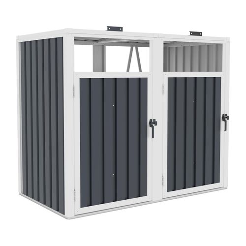 Mülltonnenbox G21 146x121x82 cm, anthrazitfarbene, aus Blech
