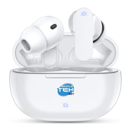 Simpletek E23 Wireless Earbuds Bluetooth 5.3 In-Ear IP7 Kopfhörer gaming wireless mit Mikrofon - Weiß