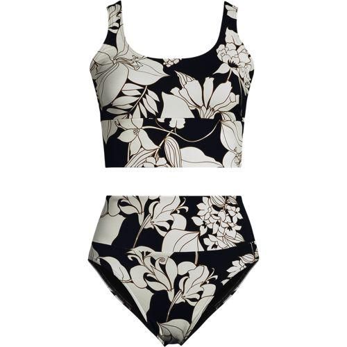 Midkini-Set, Damen,  Schwarz, Elasthan/Metall/Nylon-Mischung, by Lands' End