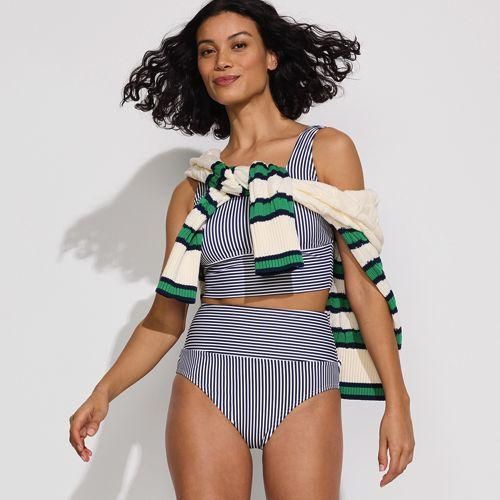 Midkini-Set, Damen,  Blau, Elasthan/Metall/Nylon-Mischung, by Lands' End