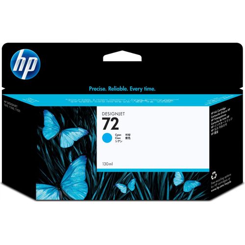 HP 72 Cyan DesignJet Druckerpatrone, 130 ml, HP DesignJet T610-Druckerserie, T620-Druckerserie, T770-Druckerserie, T1100-Druckerserie,..., Thermal Inkjet, Cyan, Business, Singapur, 202 mm