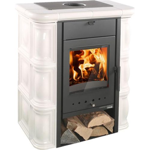 Haas+Sohn Tirol Kaminofen Perlschwarz / Creme