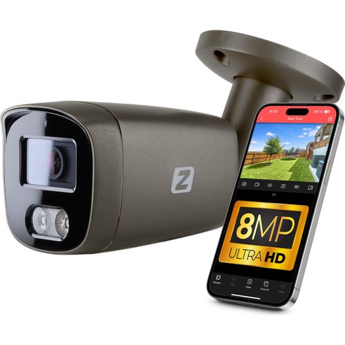 Ip Poe Camera 8Mpx 4K Ultra Hd, 30M Ir + Audio, Ip67 Metal, 24H Viewing