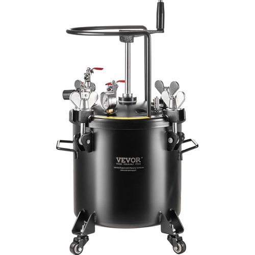 VEVOR Druckbehälter für Sprühfarbe, 20 L Druckbehälter, 70 psi einstellbarer Druck, Druckbehälter-Farbbehälter mit Rollen und Dichtmittel zur Leckreparatur,