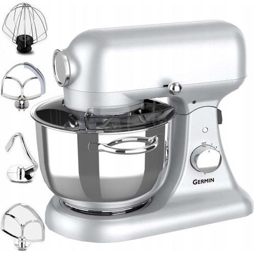 Planetenküchenmaschine 2500W, Metall, Schüssel 5,5L, 4 Mixer, Robust