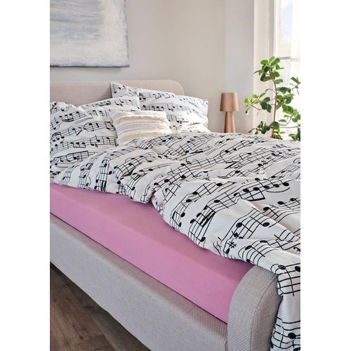 bonprix Bettwäsche mit Musiknoten, beige, 100% Baumwolle