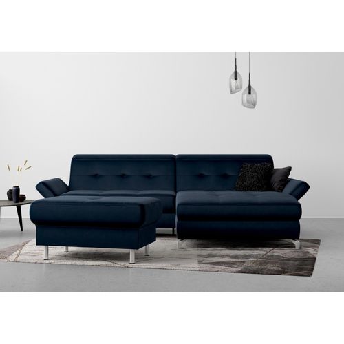 Polsterhocker HOME AFFAIRE "Maredo", blau (navy), B:90cm H:49cm T:60cm, Hocker, Polsterhocker, Federkern-Polsterung, passend zur "Maredo"-Serie