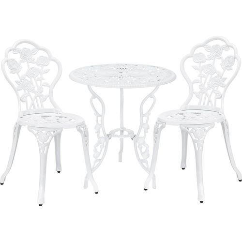 [casa.pro]® Bistro Set (3 - teilig) (weiss) - aus Gußeisen / Antik