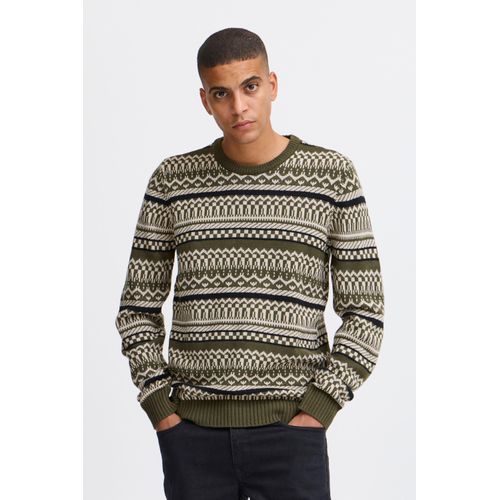 Strickpullover BLEND "BHPullover", Damen, Gr. XL, forest night, Grobstrick, 100% Polyacryl, gestreift, Basic, regular fit normal, Rundhals, Pullover Strickpullover, Gemütlicher Grobstrickpullover