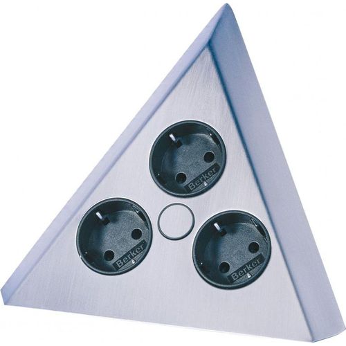 Togo-Küchensteckdose, dreifache Ecksteckdose aus Edelstahl, dreieckige Steckdose