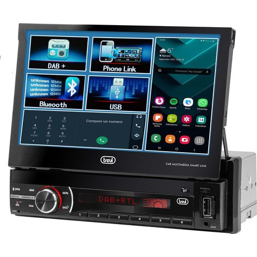 Trevi MDV 6380 Dab Car Video System de 7" Touchscreen de mit Bluetooth, Schwarz