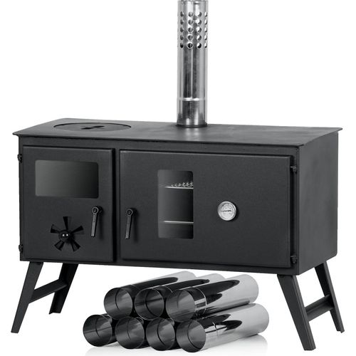 CampFeuer Zeltofen | 58,5 x 28,5 x 232 cm | Zeltheizung, Holzofen für Camping