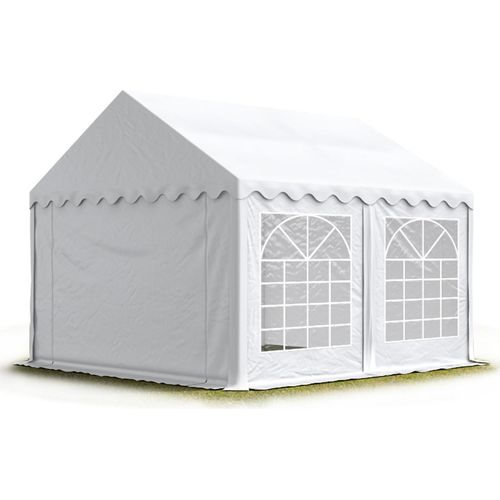 TOOLPORT Partyzelt Festzelt 3x4 m Garten-Pavillon PVC Plane 700 N in weiß Wasserdicht