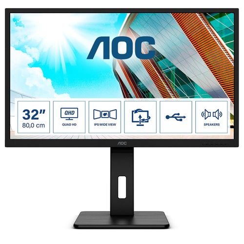 AOC Q32P2 - LED-Monitor - 80 cm (31.5") - 2560 x 1440 QHD @ 75 Hz