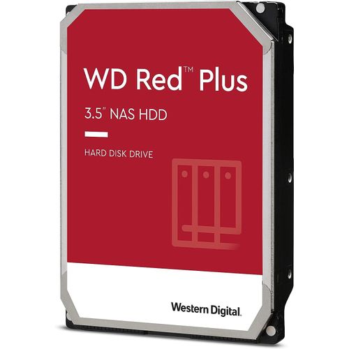 WD Red Plus interne Festplatte NAS 2 TB (3,5'', Workload-Rate 180 TB/Jahr, 5.400 U/min, 128 MB Cache, NASware-Firmware für Kompatibilität, 8 Bays) Rot