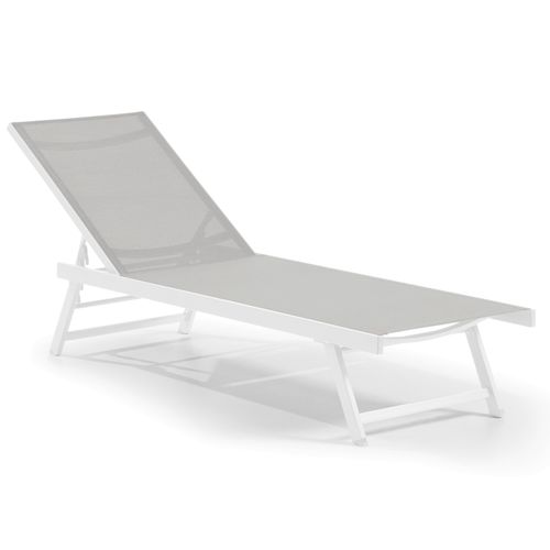 Sonnenliege Elina weiß /grau