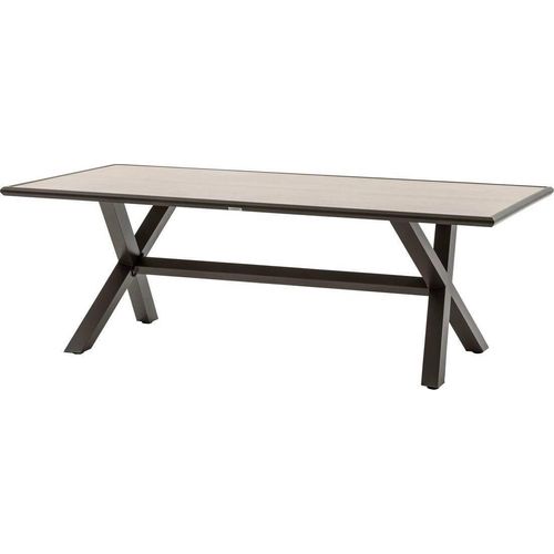 Hespéride - Gartentisch "axiome" praline &amp braun 8-sitzer aus aluminium