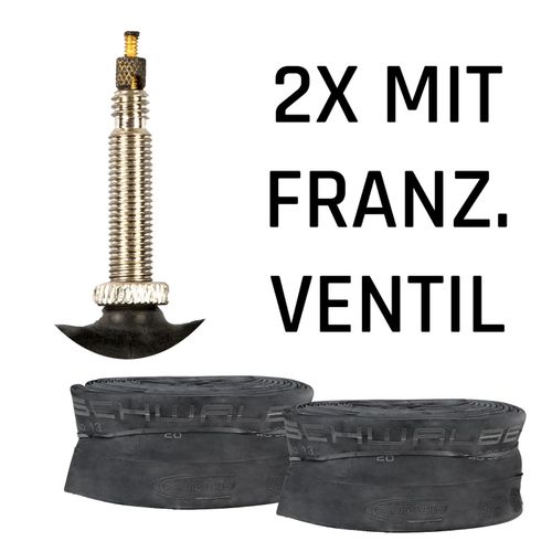 Schwalbe Fahrradschlauch universal Fahrradschläuche Fahrrad 2 Schläuche 700c x 18-25c FV 60 mm