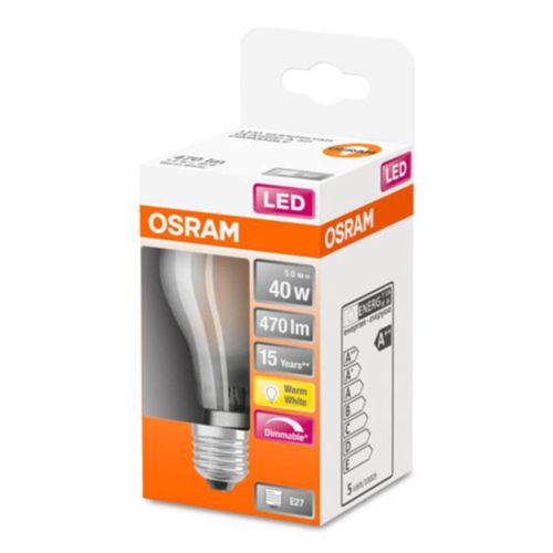 OSRAM Classic A LED-Lampe E27 4,8W 2.700K matt dim Image