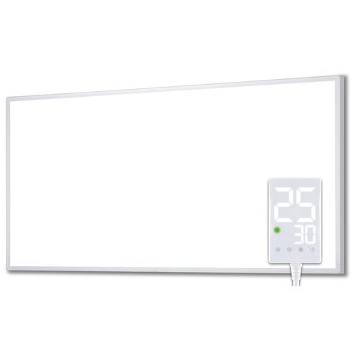 Heidenfeld Infrarotheizung HF-HP100-3 | Bis 25 m² - Thermostat - Heizkörper - Flachheizung - Heizpaneel - Infrarot Heizung - Wandhalterung (1000 Watt)