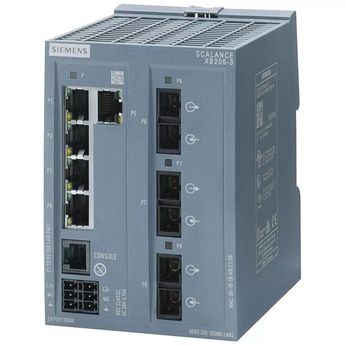 Siemens SCALANCE XB205-3, managed Layer 2 Switch, 5x RJ45, 3x Multimode SC, DEF: E/IP 6GK52053BD002TB2