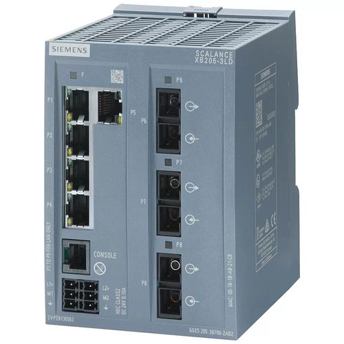 Siemens SCALANCE XB205-3LD, managed Layer 2 Switch, 5x RJ45, 3x Singlemode SC, DEF: E/IP 6GK52053BF002TB2
