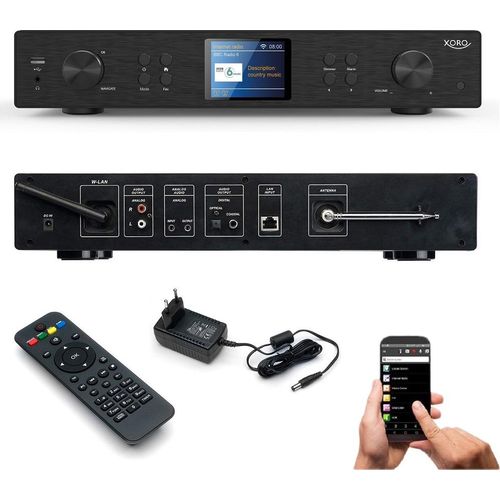 XORO HFT 440 - Internetradio DAB+ & UKW-Empfang zur Erweiterung einer HiFi Anlage, 2,4 GHz WLAN, Bluetooth, Spotify Connect, Musik Streaming per UPnP