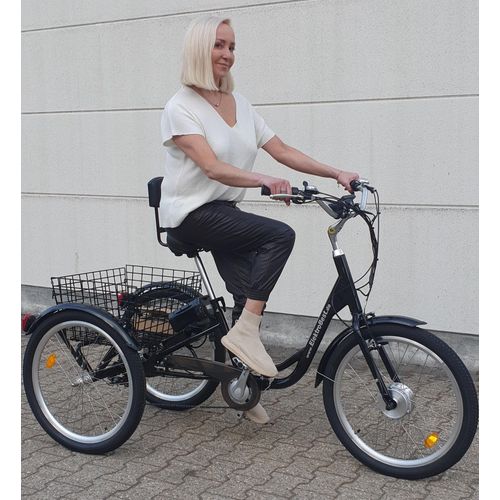 Elektro Therapierad Gleichgewichtsproblem Lösung 24 Zoll ElektroDreirad Klapprad Rucklehne PEDELEC 250W bis 25km/h