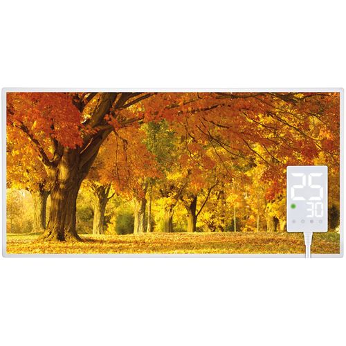 Heidenfeld Infrarotheizung HF-HP105 | Flachheizung - Heizpaneel - Bildheizung - Wandhalter - Überhitzungsschutz (1000 Watt Herbst)