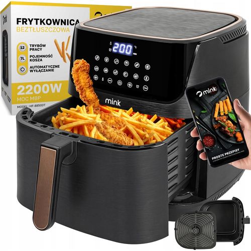 Fettfreie Heissluftfritteuse 2200W 7L - Gesundes Frittieren Ohne Öl