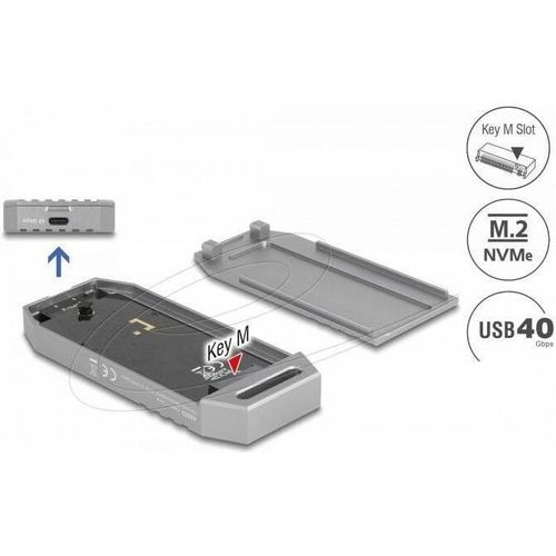 DELOCK M.2 NVMe SSD Gehäuse USB 40 Gbps - werkzeugfrei
