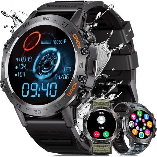 MEGALITH Herren Smartwatch Fitness Uhr 1.39" HD Display, Bluetooth Anrufe, 106 Sportmodi, IP67 Wasserdicht, Puls- & Schlafanalyse
