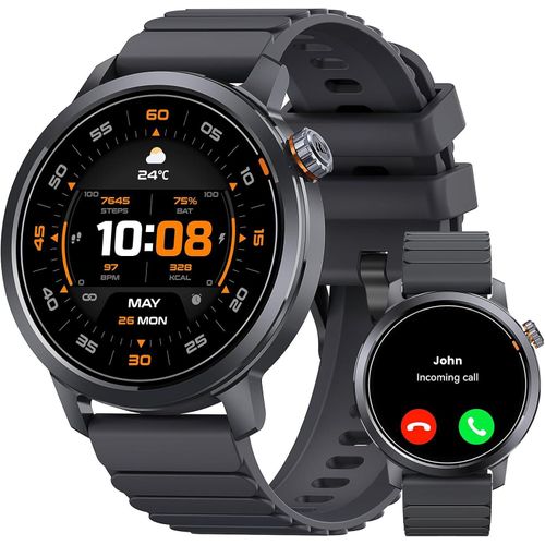 KOSPET ORB Smartwatch Herren 1.43 Zoll AMOLED Ultra-Leicht 25 Tage Akku 175+ Sportmodi Herzfrequenz Schlafanalyse IP68 Fitnessuhr Bluetooth Anrufe