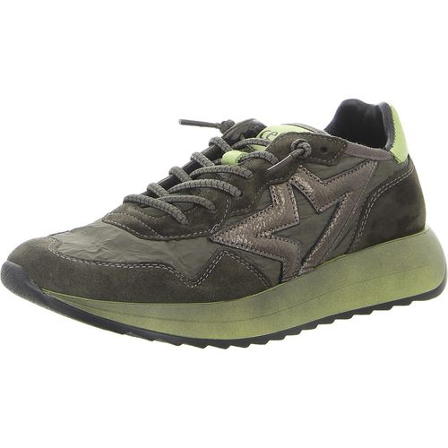Herren Sneaker Grün mit Keilabsatz, Obermaterial Synthetik, Innenmaterial Textil