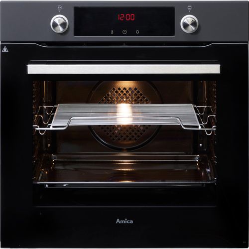 AMICA Pyrolyse Backofen "EBPX 945 600 SM", Energieeffizienz: A+ (A+++-D), schwarz, B:59,5cm H:59,5cm T:57,5cm, Backöfen, Die matte Optik sorgt für ein elegantes und modernes Aussehen