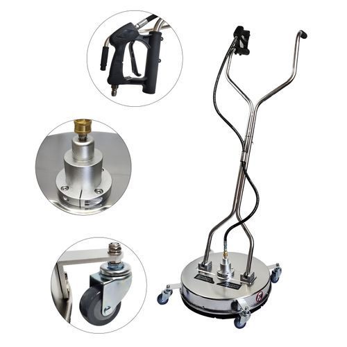 20 Zoll Hochdruckreiniger Flächenreiniger Set Edelstahl Bodenreiniger mit 4 Rädern 4000 PSI 6,6 GPM Terrassenreiniger