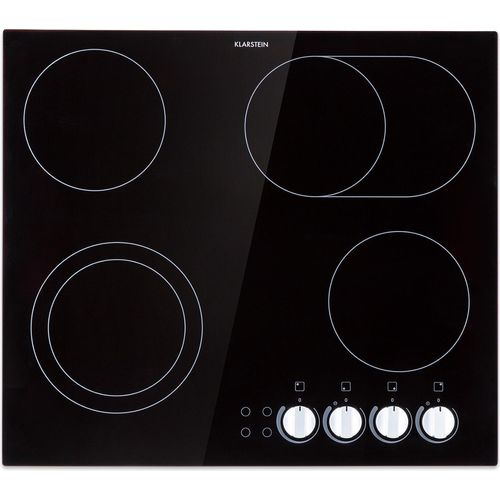 Klarstein Glaskeramik Kochfeld, Einbau-Kochfeld mit 4 Platten, 6100 W Elektro Kochfeld zum Kochen, Modernes Glaskeramikkochfeld, Glaskeramik Herdplatte mit 4 Kochfelder, Einbau Kochfeld Keramik