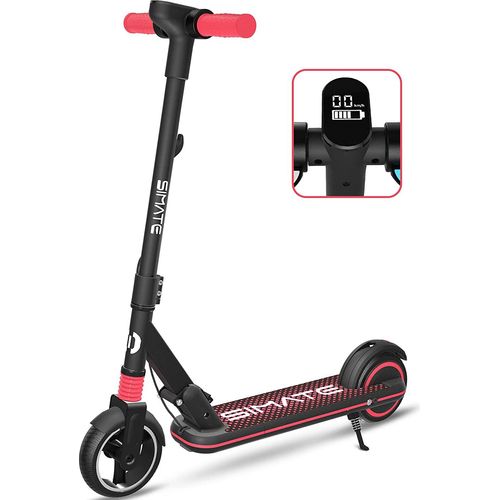 Kinderroller mit LED-Anzeige, Faltbarer e-scooter 14km/h Cityroller Für Kinder Elektroroller ab 8 Jahren Elektro Scooter Schwarz