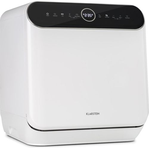 Klarstein Spülmaschine, Mini-Geschirrspüler, Kleine Spülmaschine Freistehend, Platz für 2 Maßgedecke, Camping Spülmaschine, Tischspülmaschine, 6 Programme, Mini Spülmaschine mit Wassertank 6 L, Weiß