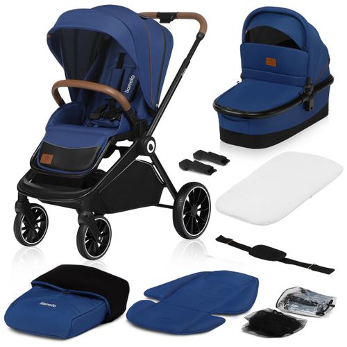 Lionelo Mika 2in1 Kombikinderwagen. Babywanne, Kinderwagen, Buggy. Regenschutz, Schultergurt zum Transport, Matratze, Moskitonetz, Fußabdeckung, wasserdichtes Material, Gummiräder.