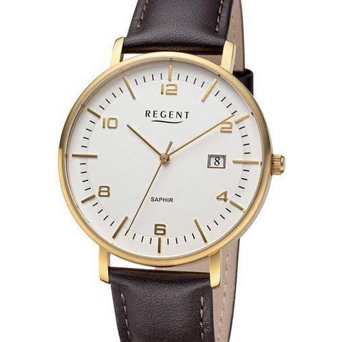 Regent Herren Uhr Lederarmband Leder Armbanduhr Analog dunkelbraun URF1517