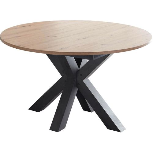 Esstisch - Ø 130 cm - Asteiche Nachbildung - Graphit Nachbildung