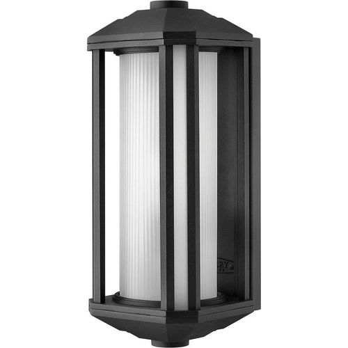 Außenlampe Wand Aluminium Glas H: 38,3 cm IP44 Schwarz Weiß E27 Retro Außenleuchte