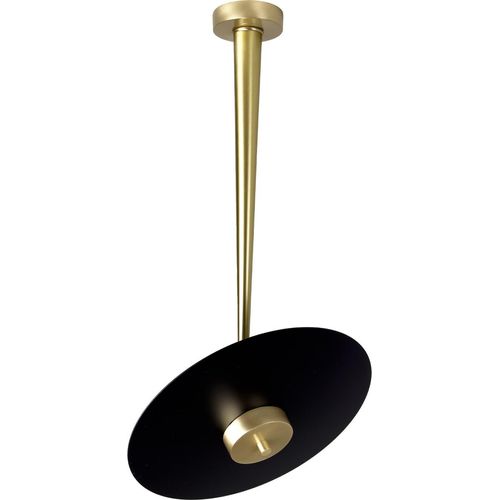 Deckenlampe LED Messing massiv Eisen rund D: 30 cm in Bronze hell Schwarz warmweiß 2700 K 1150 lm Modern