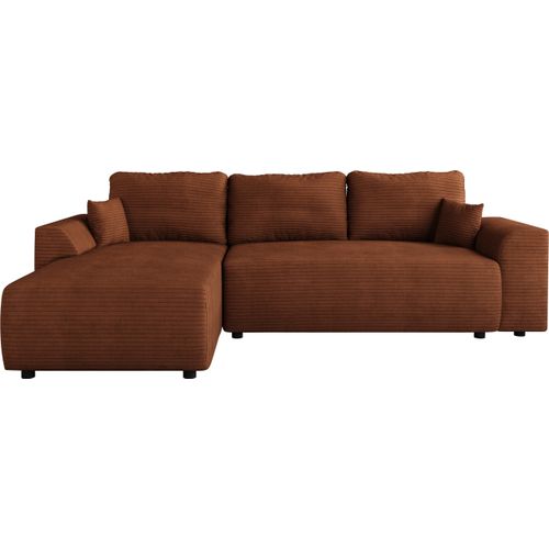 BroMARKT Ecksofa mit Schlaffunktion L-Form Romeo Orange
