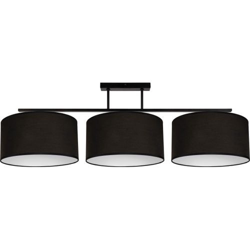 Deckenlampe Metall Stoff Schwarz Weiß E27 3-flammig länglich Modern Deckenleuchte