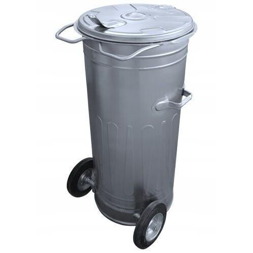 Mülltonne mit Deckel Mülleimer Metalltonne Aschetonne mit Rollen Verzinkt 110L