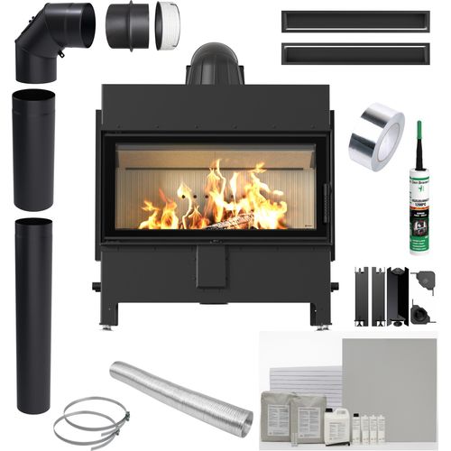 KRATKI LUCY 16kW Ø200 Kamineinsatz mit Einbausatz und Rekuperation
