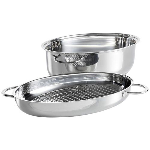 Zwilling Bräter Zwilling Plus, Edelstahl, Metall, 8,5 L, oval, 25x38 cm, backofengeeignet,backofengeeignet, Kochen, Töpfe, Bräter